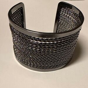 Gunmetal Mesh Cuff Bracelet